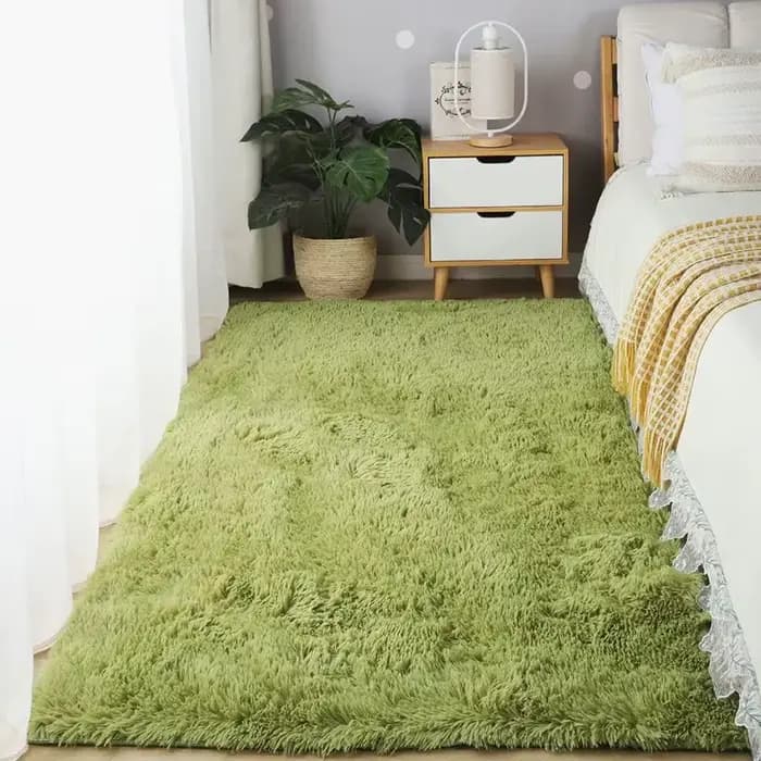 Tapis en peluche pour salon, canapé, Table basse, vert, rose, couvertures douces et moelleuses, tapis antidérapant pour chambre d'enfant, décoration de maison