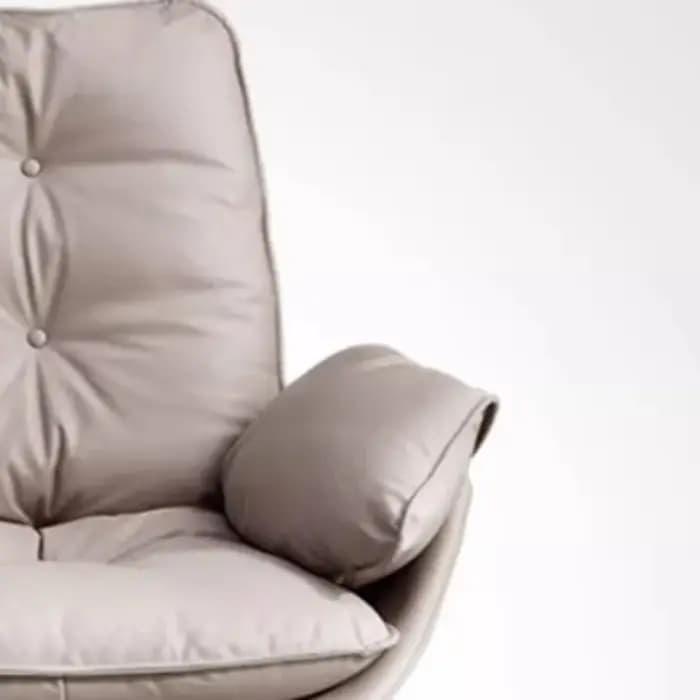 Fauteuil pivotant élégant en cuir gris
