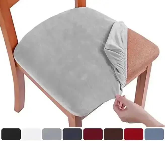 Housse de coussin de siège en tissu velours doux et lisse