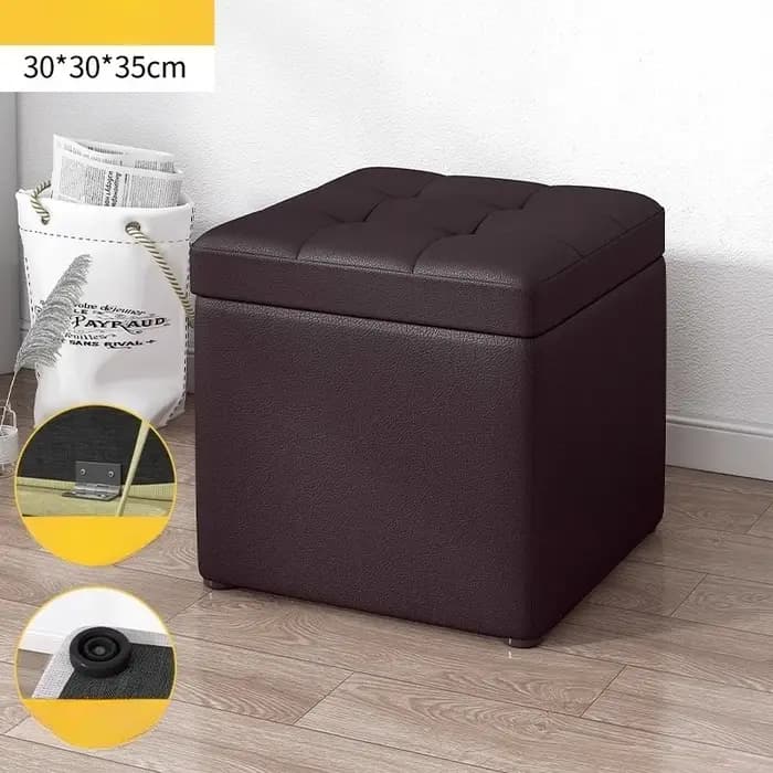 Tabouret carré de rangement