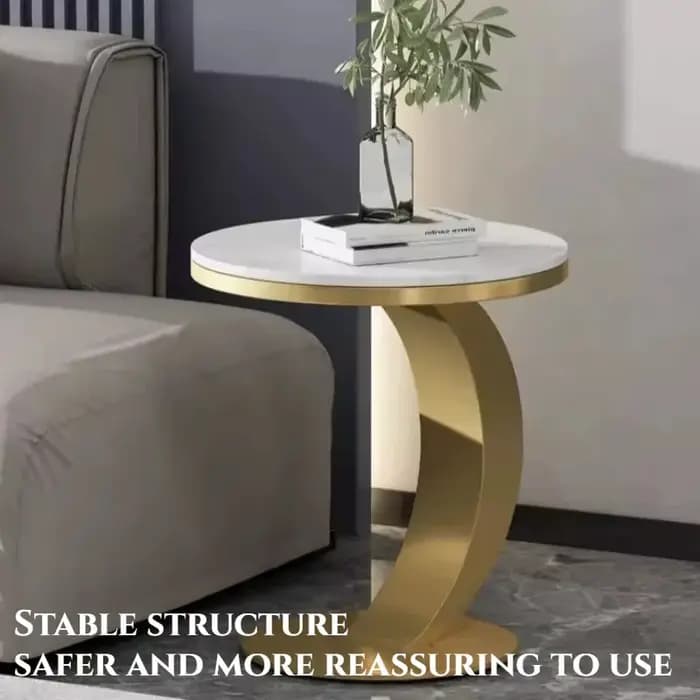 Table basse d'appoint ronde moderne avec plateau
