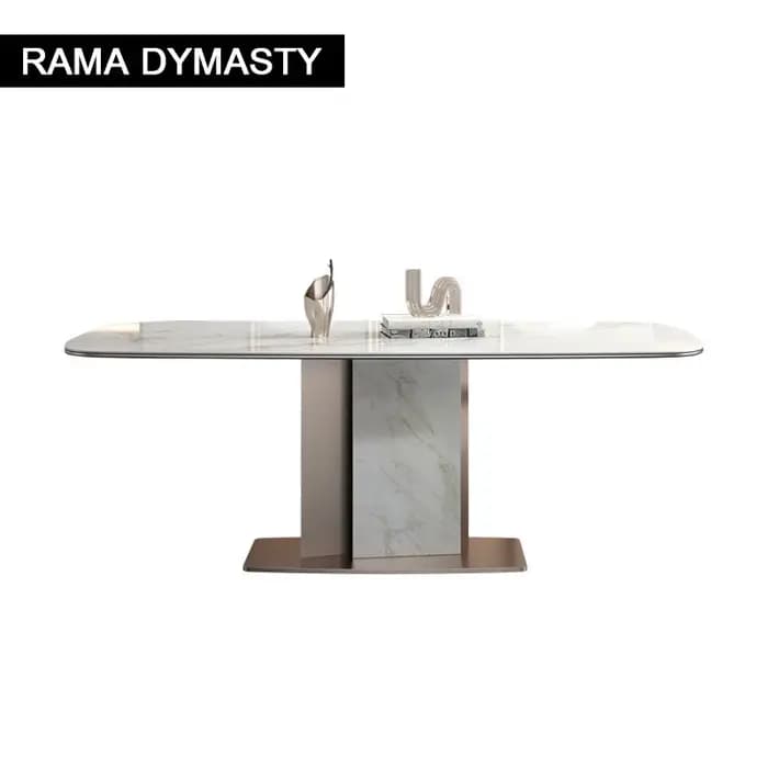 Sièges de table à manger rectangulaires modernes en pierre frittée série Luxotic pour 6 à 8 personnes