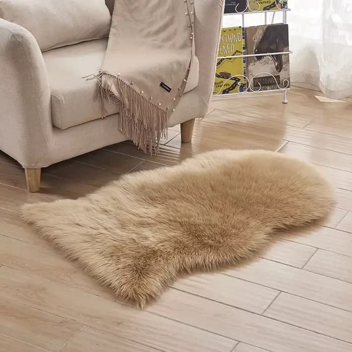 Tapis irrégulier à la mode, tapis poilu, coussin de siège, uni, moelleux, lavable, décoration de maison, chambre à coucher, chevet, baie, coussin de fenêtre