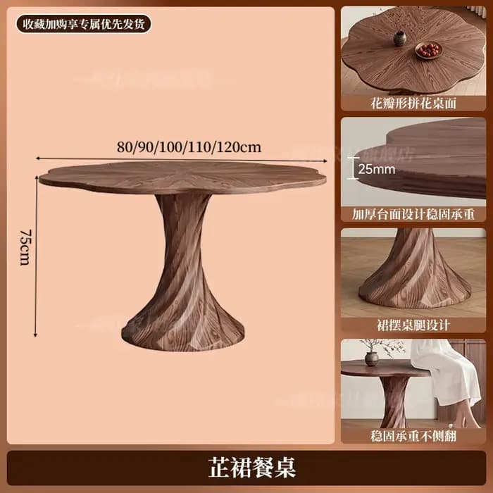 Table de salle à manger ronde en bois, mobile, pour restaurant, salon moderne, table de bureau de lu