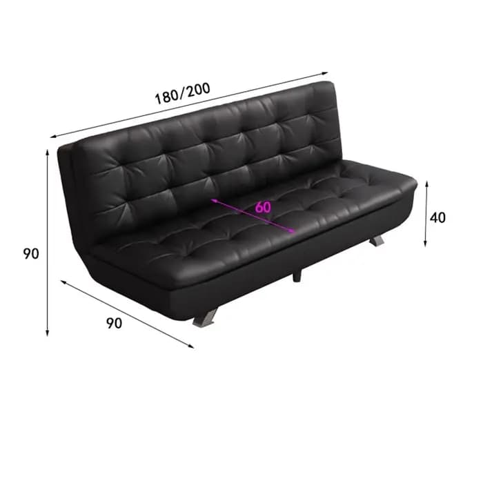 Canapé minimaliste noir Multifonction bureau luxe moderne