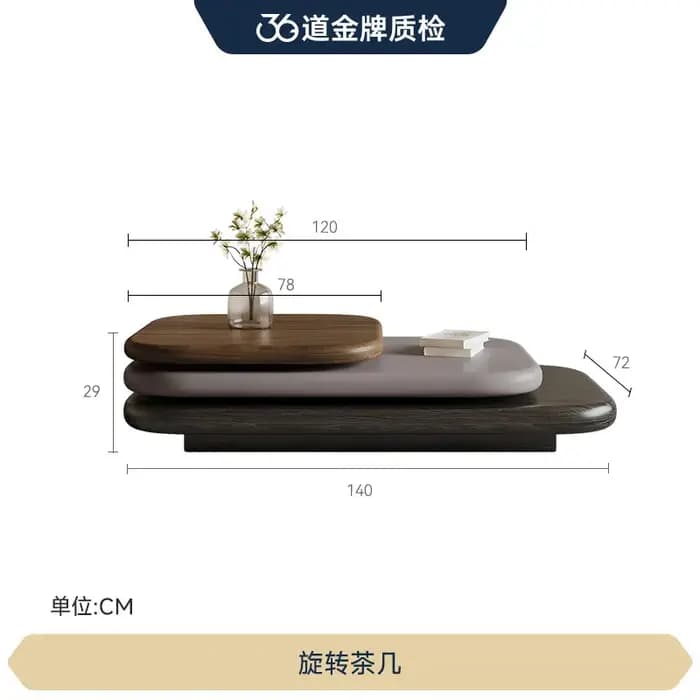 Table basse rotative moderne pour appartement