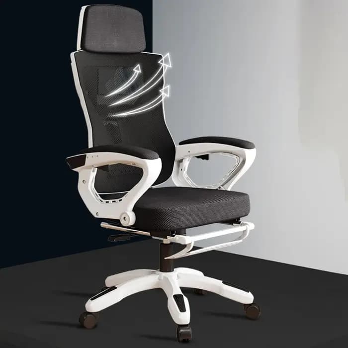 Fauteuil de bureau inclinable de luxe confortable, ergonomique, pivotant pour le gaming, mobilier de