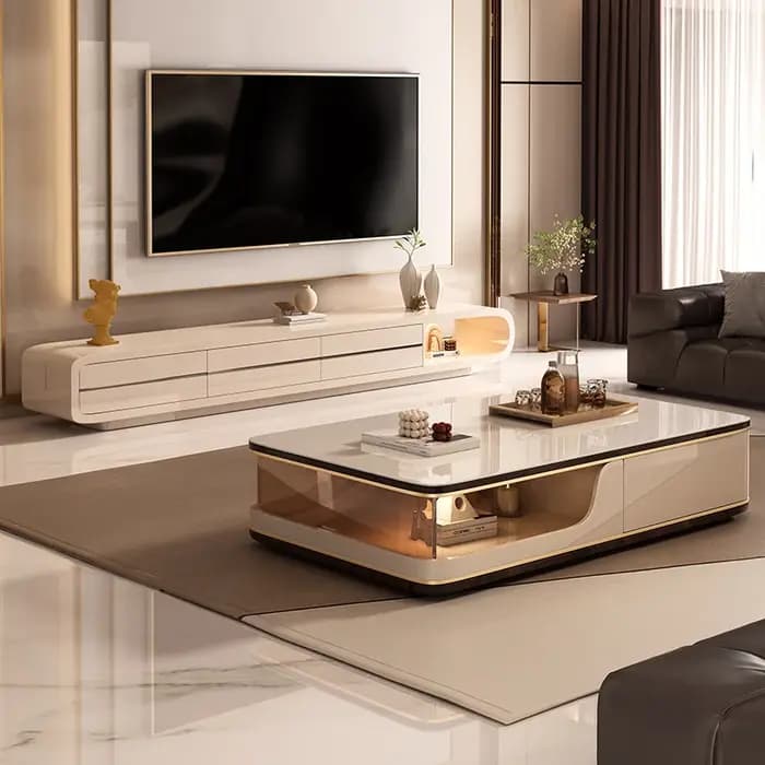 Table basse Design de luxe rangement Transparent Tables basses italiennes uniques nordique Glam Articulos Para El Hogar accessoires