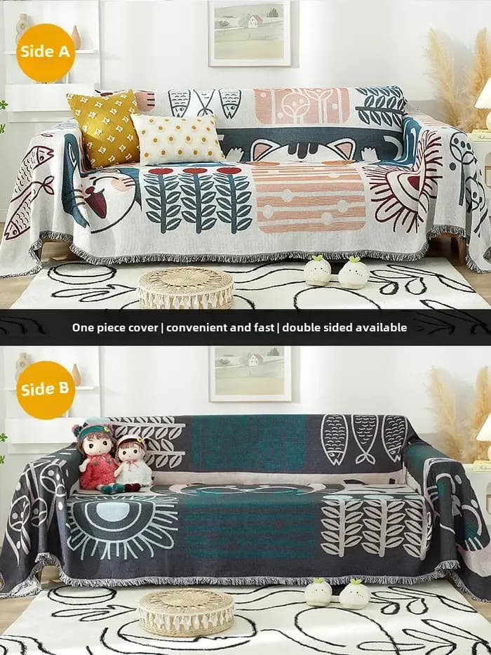 Housse de canapé coussin réversible Double face antidérapante
