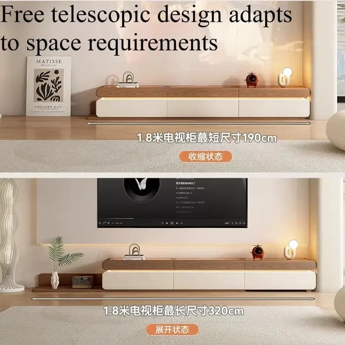 Meuble TV vitrine LED pour divertissement