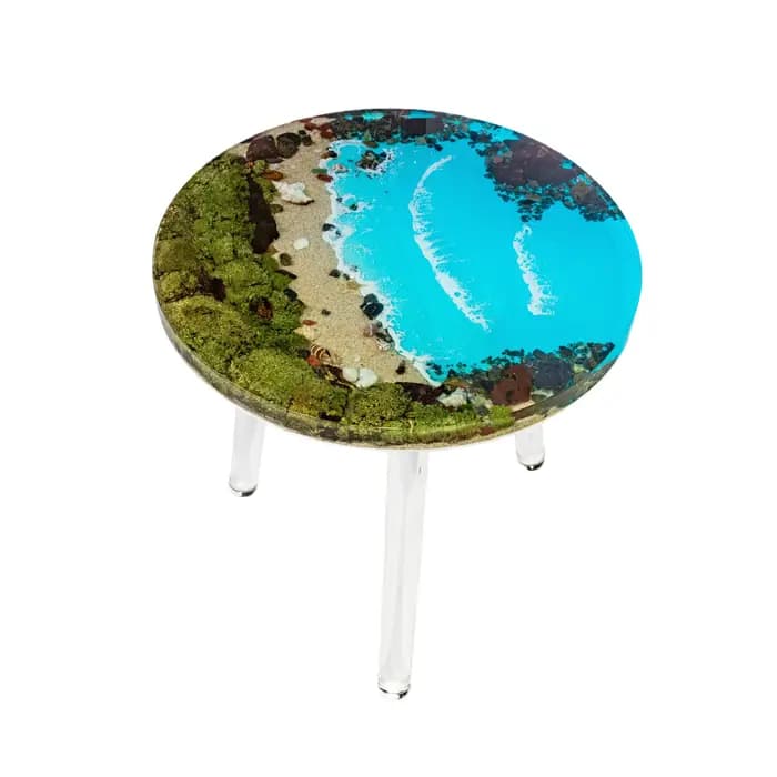 Table basse ronde en résine