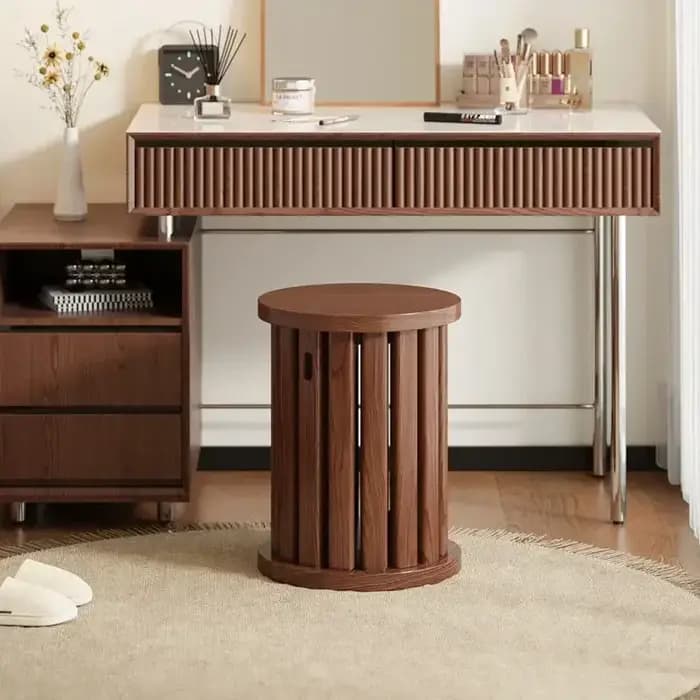 Ensemble de tabourets en bois, combinaison intérieure multifonctionnelle, rond, Design de Dressing,