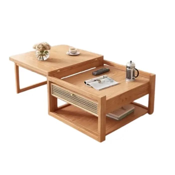 Table basse minimaliste claire affichage esthétique