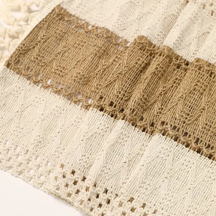 Chemin de Table Boho pour décoration de maison d'été avec glands