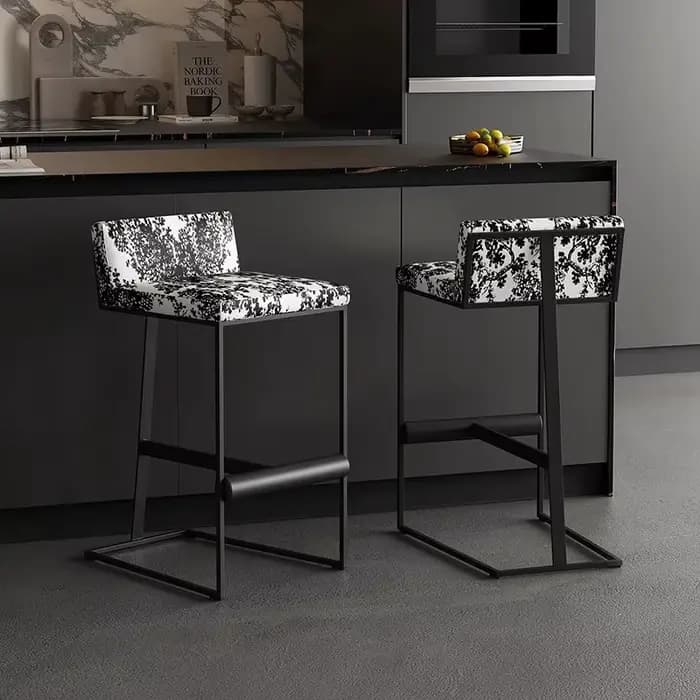 Tabourets De Bar modernes à hauteur noire avec trône arrière chambre tabourets De Bar minimalistes e