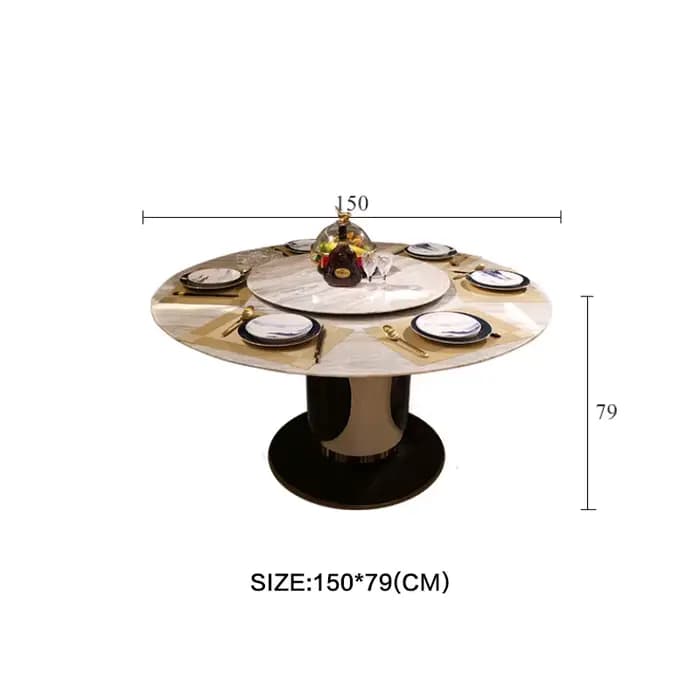 Table à manger en marbre de style moderne, table ronde, tables à manger