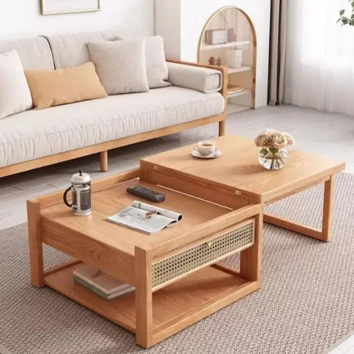 Table basse minimaliste claire affichage esthétique