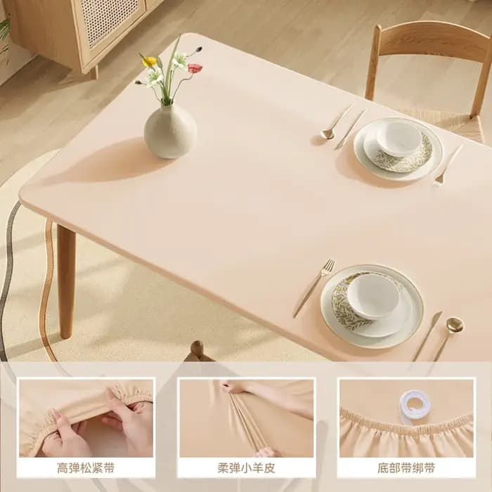 Nappe complète en peau de mouton, imperméable, résistante à l'huile et lavable, pour Tables à manger