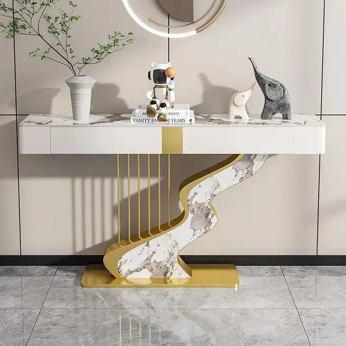 Console de luxe Design décor Table d'entrée tiroirs de rangement modernes meubles