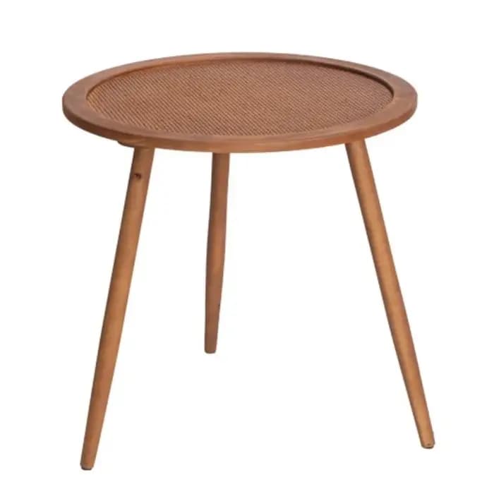Table basse américaine rétro en rotin tissé naturel