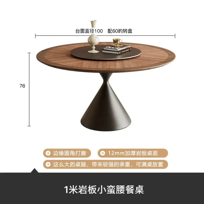 Table à manger rotative pour 6 personnes, pieds Vintage, Design en métal, Table basse ronde, maison,
