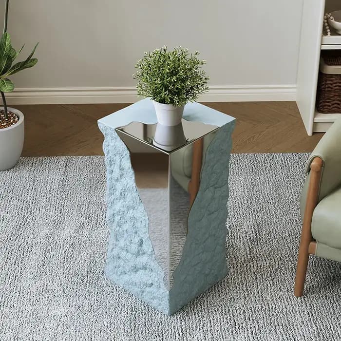 Table d'appoint pliante moderne en acier inoxydable