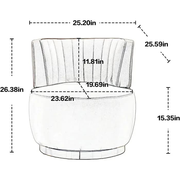Chaise d'appoint pivotante moderne avec dossier incurvé, fauteuil pivotant rond, chaise baril pour s