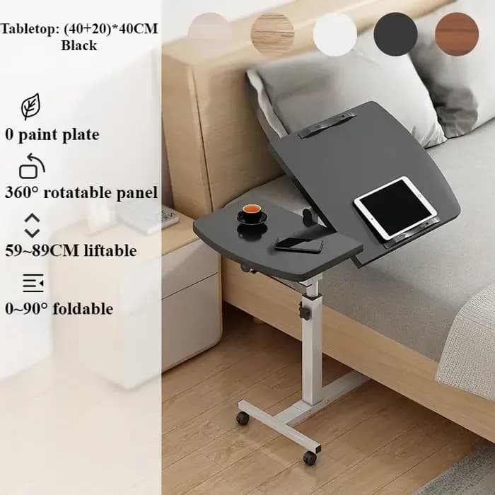 Bureau de chevet, bureau pour ordinateur portable avec tiroirs