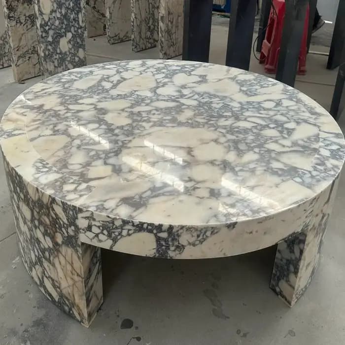 Meubles de maison CALACATTA VIOLA ARNO pierre marbre table basse ronde à vendre