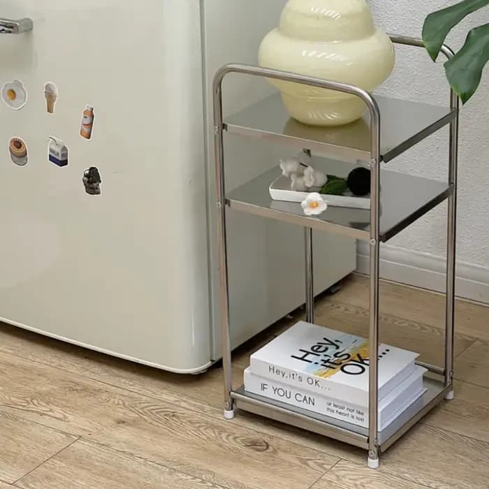 Table d'appoint de canapé moderne, Table basse en acier inoxydable, Tables d'angle de salon, support