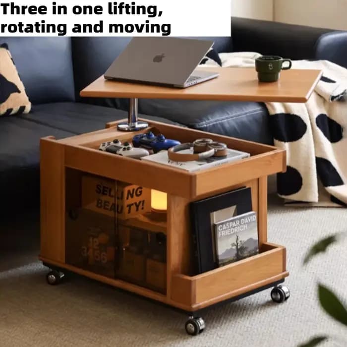 Table basse mobile en bois avec rangement