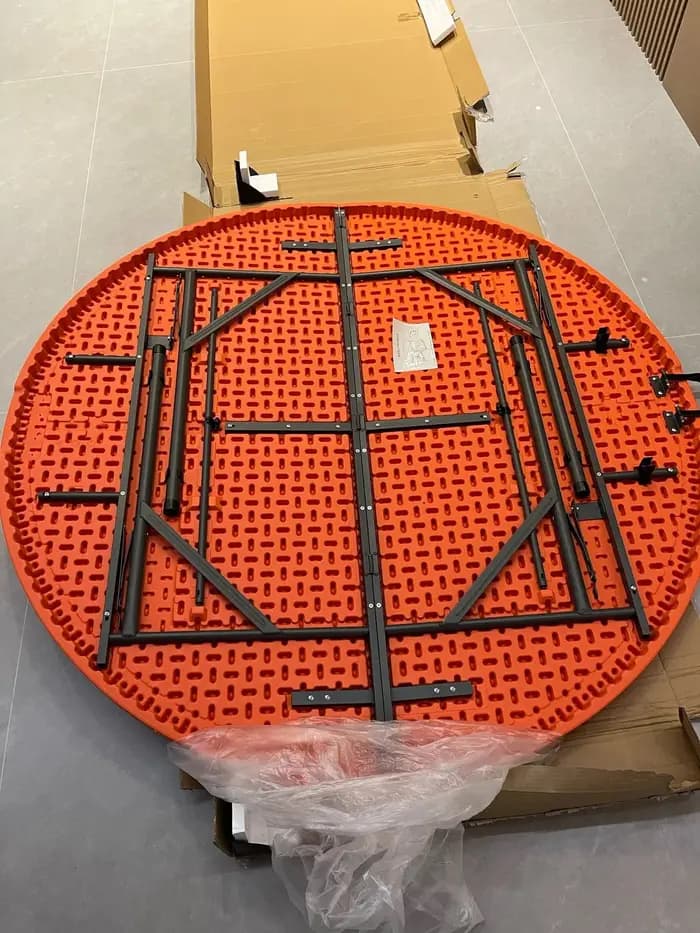 Grande Table à manger ronde pliable pour 6 à 12 personnes, en plastique Simple et Durable, facile à