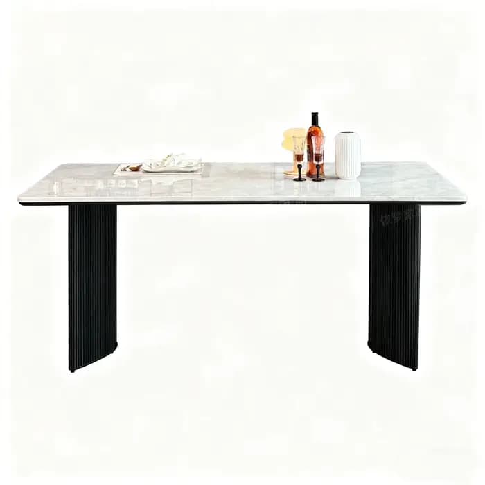 Table à manger rectangulaire de luxe italienne, design minimaliste, tables de cuisine et d'hôtelleri