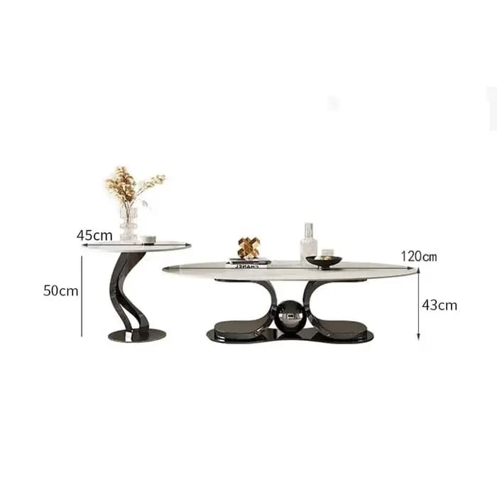 Table basse légère en ardoise de luxe, table basse en forme de maison simple, table basse en acier i