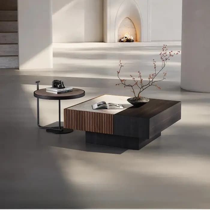 Table basse de salon moderne de style nordique pour hôtel