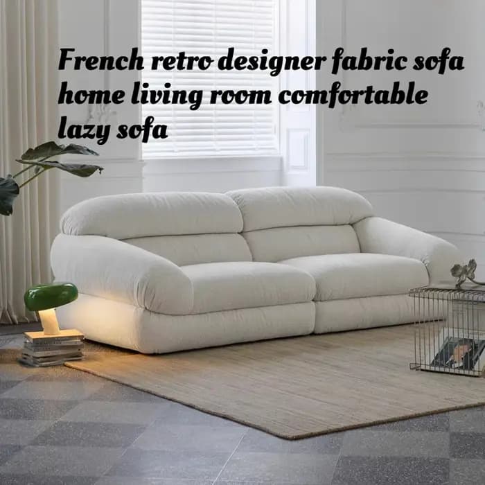 Canapé en tissu de designer vintage français pour salon