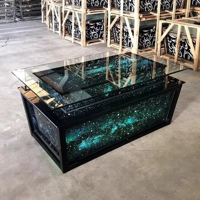 Table basse en verre trempé lumineux