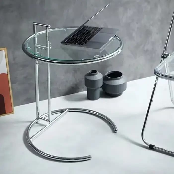Tables basses en verre en acier inoxydable, meubles de salon nordiques, table d'appoint de balcon, t