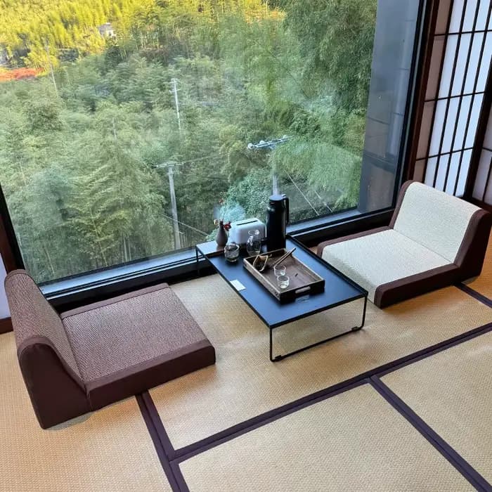 Chaise de sol japonaise en soie de bambou
