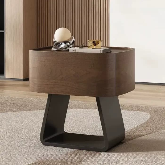 Table de chevet en bois moderne et design noir pour bureau, chambre à coucher et hôtel