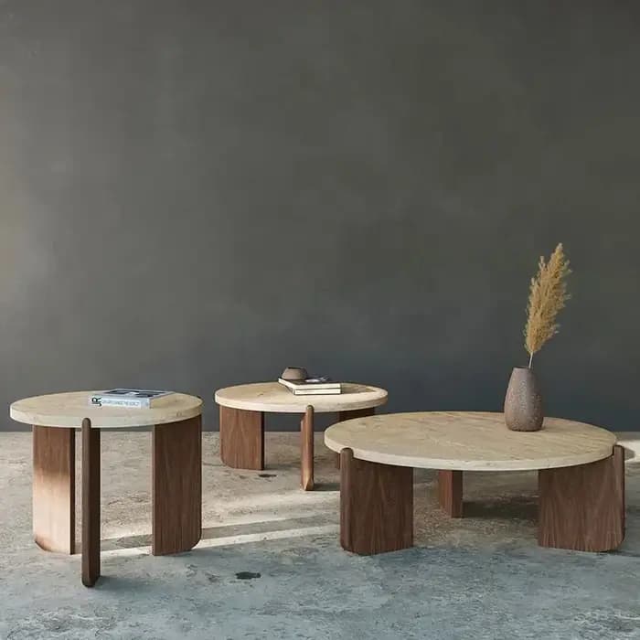 Pour Table basse ronde marbre salon nordique rond entrée Tables basses