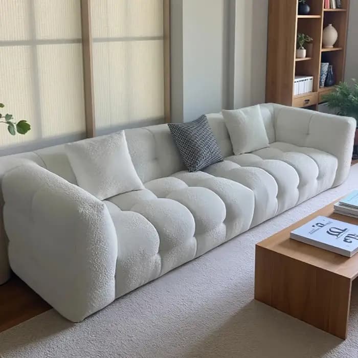Canapé modulaire en tissu doux à rangées droites