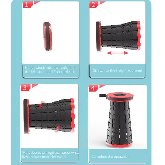 Tabouret télescopique pliant Portable, chaise de file d'attente de métro en plastique léger, chaise
