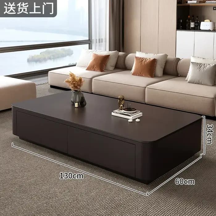 Table basse noire de luxe rectangulaire pour salon