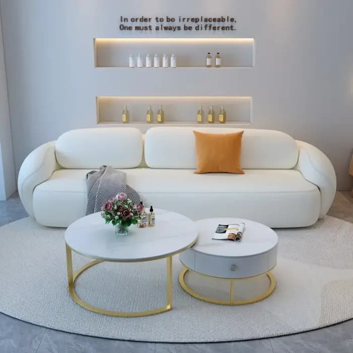 Canapé design de luxe salon individuel moderne paresseux canapés bouffée blanc