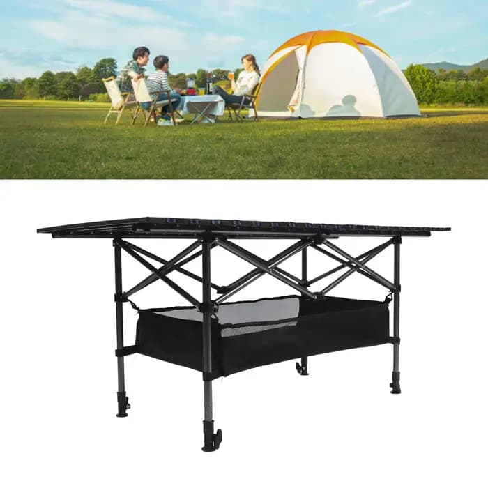 Table pliante compacte d'extérieur en acier au carbone