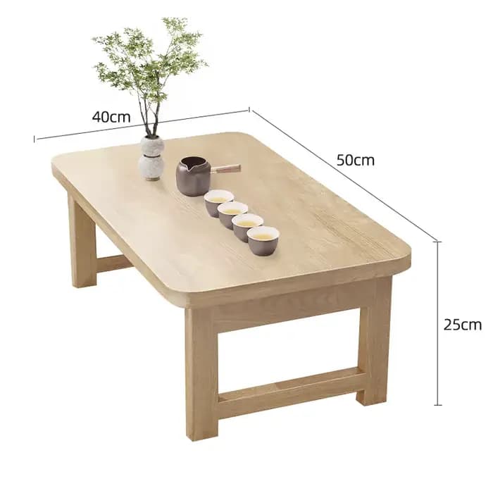 Table pliante en bois, baie vitrée japonaise, balcon, table basse, tatami, maison, chambre à coucher