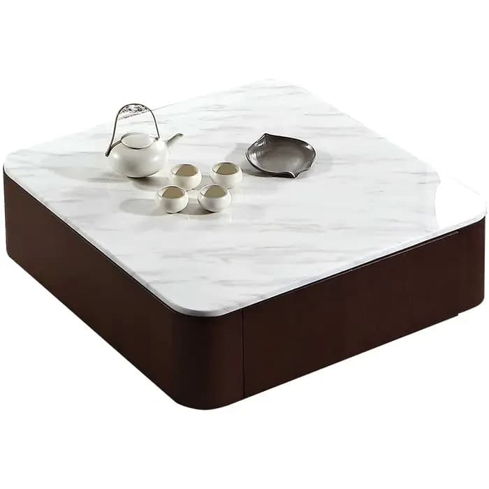 Table basse carrée moderne en marbre