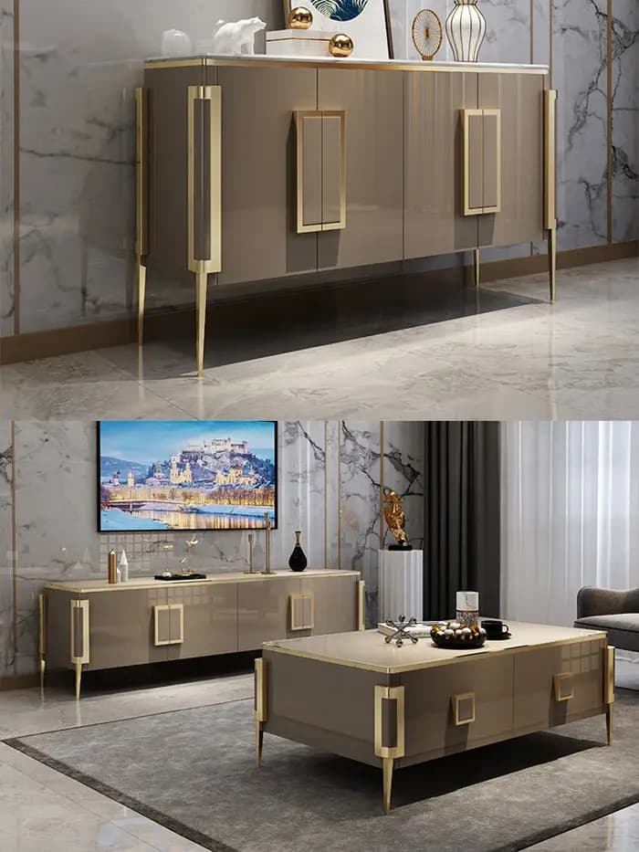 Table basse nordique en acier inoxydable