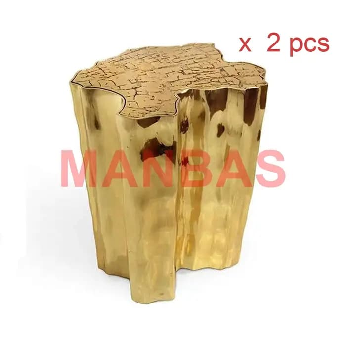 Table basse de luxe MANBAS en acier inoxydable doré, mobilier de salon design moderne, table d'angle
